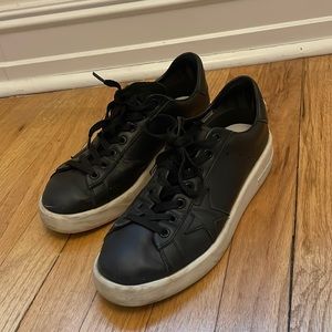 Golden Goose Purestar Black Leather Sneakers